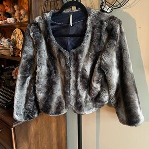 Free People Faux Fur Cropped Jacket